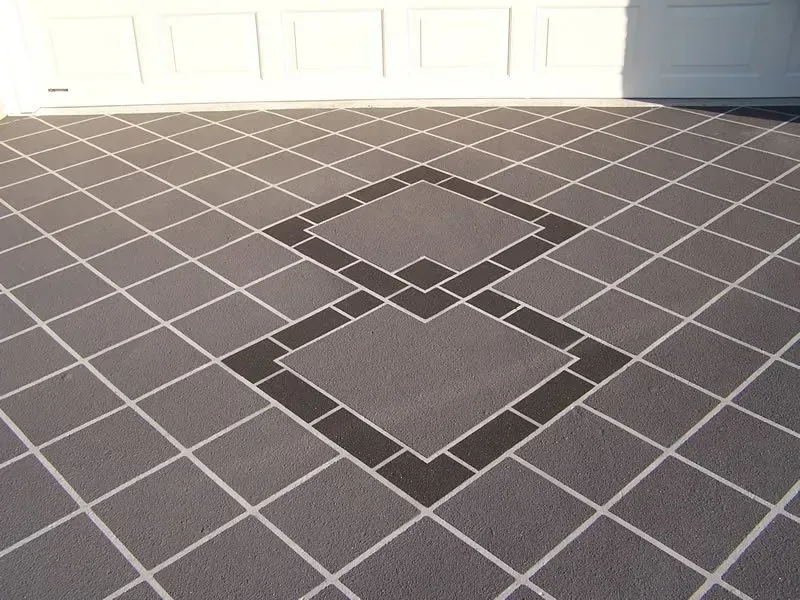 A checkered floor with a square in the middle — Concrete Colour Solutions in Morisset, NSW