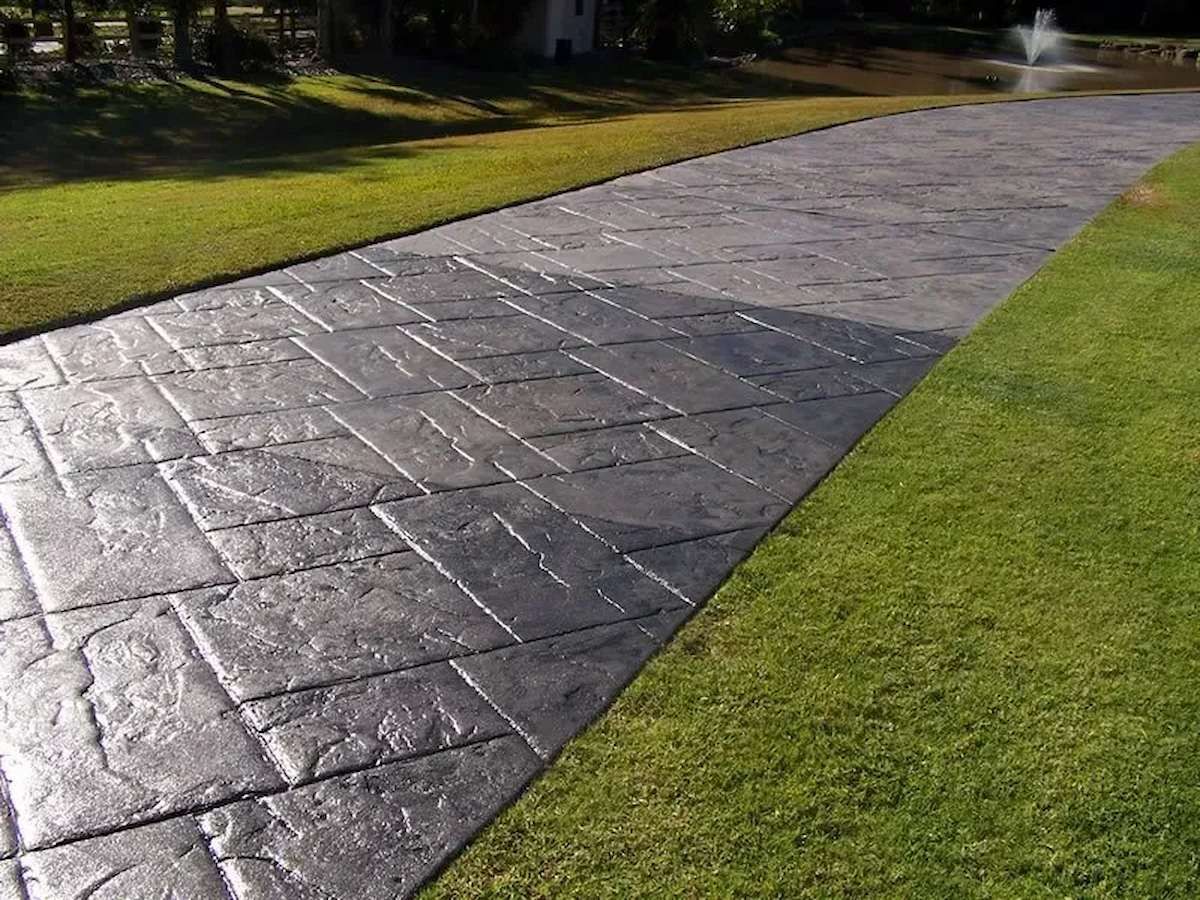 Stamped Concrete Driveway Sealed With Concrete Sealers In Newcastle