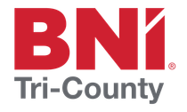 BNI Logo in BNI red with the words Tri-County below which represents the chapter that Brock Electric belongs too in Folsom , CA. 