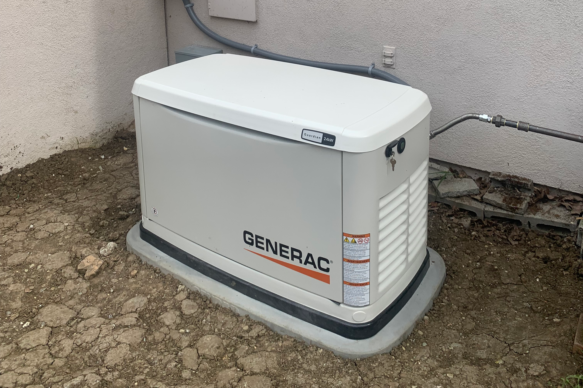 Picture of a Generac back up generator installed in a PG&E service area. Ideal for remote properties. 