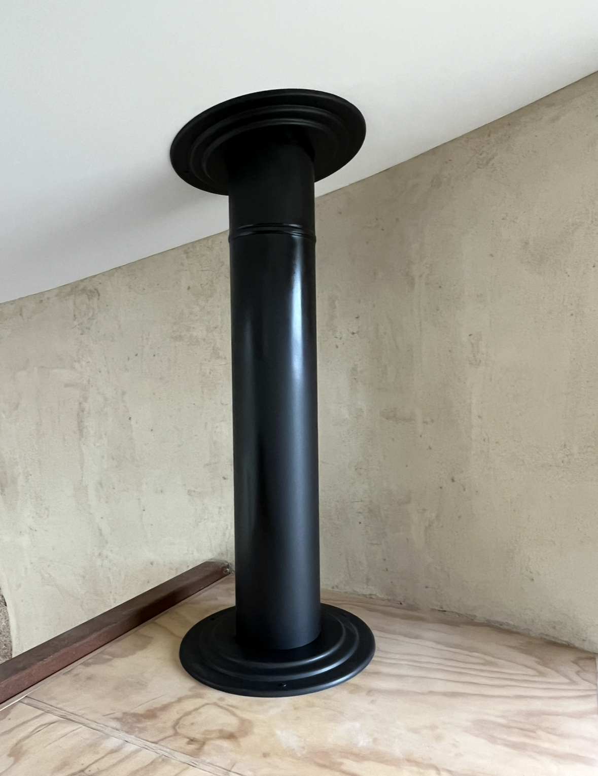 Black Metal Support Column With Flared Top — The Flue Pro In Devonport, TAS