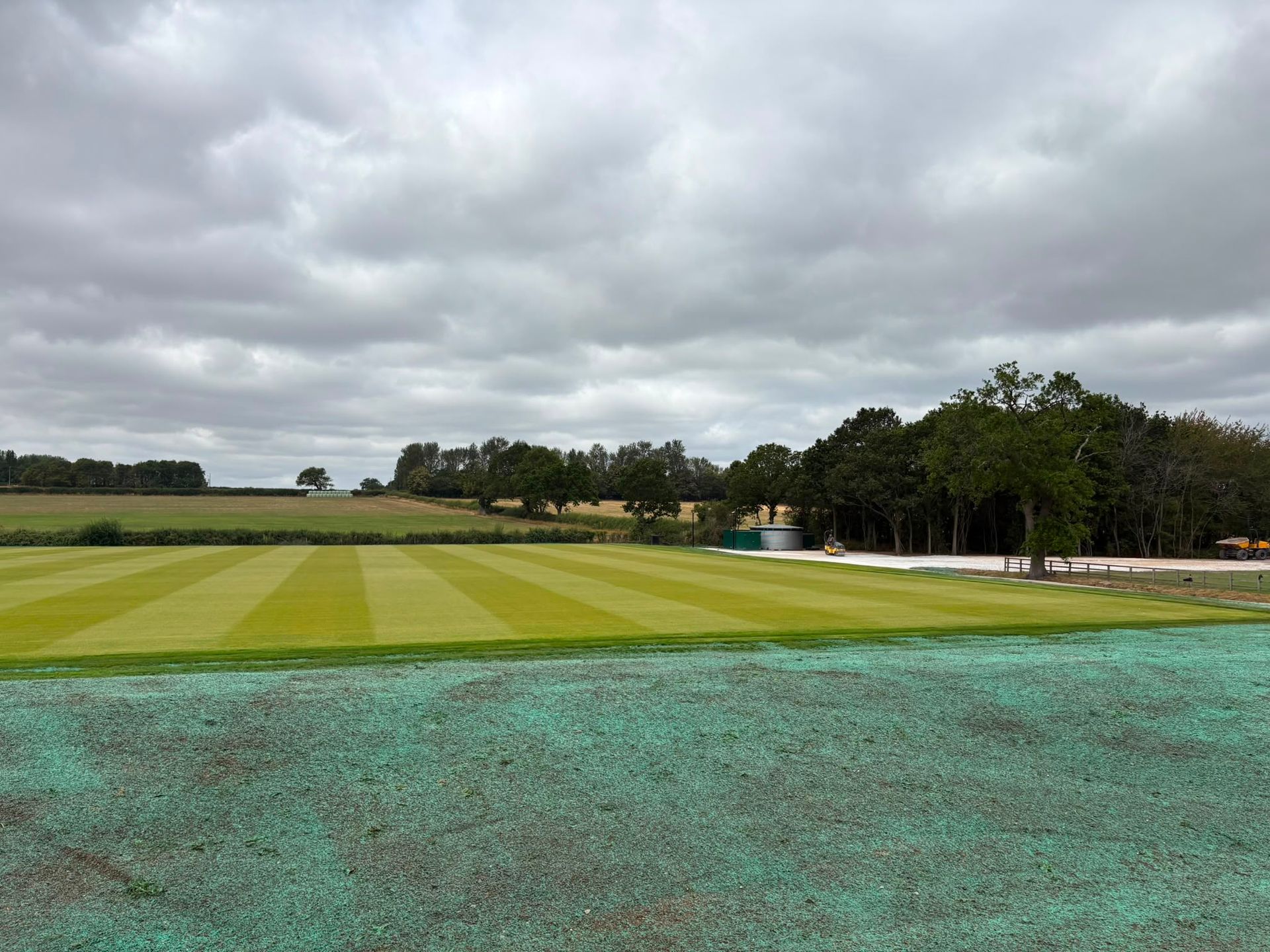 Hydroseeding at Carden Park. 6,000 m² of new pitch surrounds.