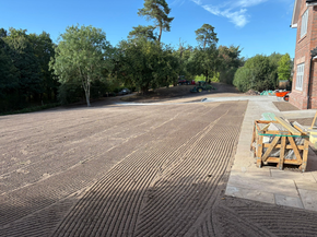 Conventionally seeded area at Carden Park Private Estate, Cheshire. The Blec Turf maker was used for high quality preparation