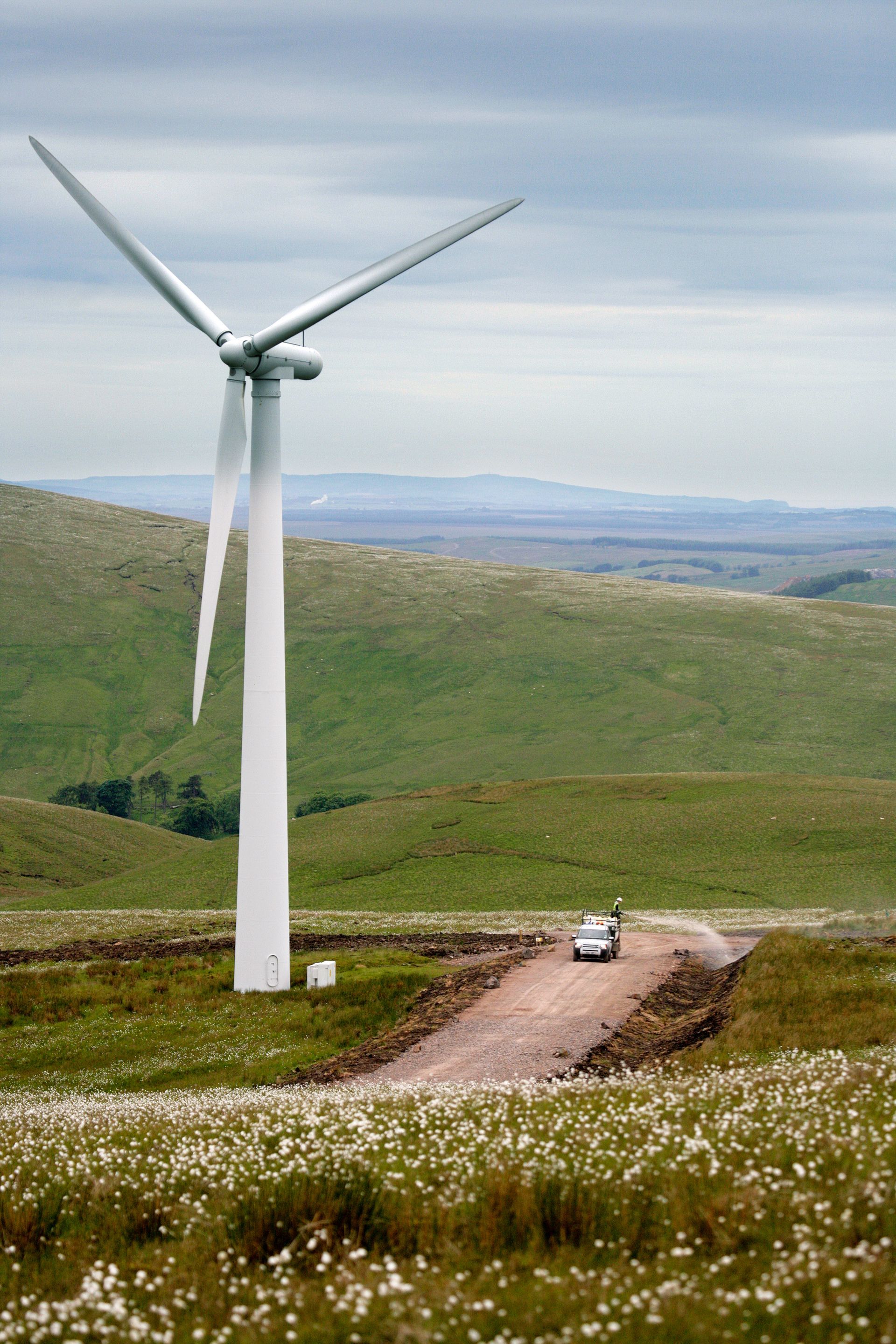 CDTS Hydroseeding at Clyde Wind Farm in Scotland. Over 100 hectares of seeding completed.