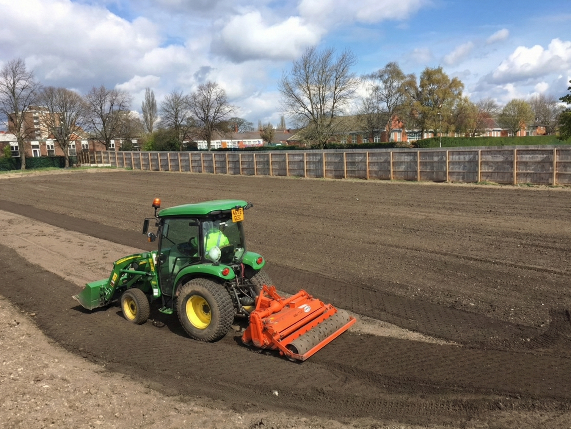John Deere stone burier preparing a hostile site for conventional seeding.
