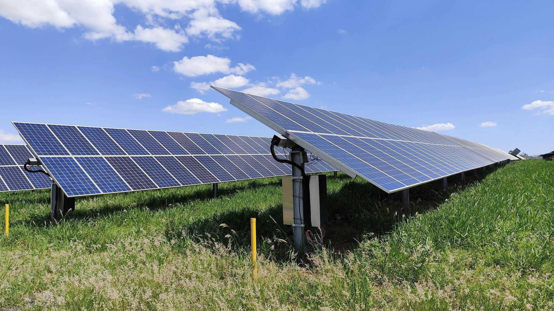 Hydroseeding application on a ground-mounted solar farm site