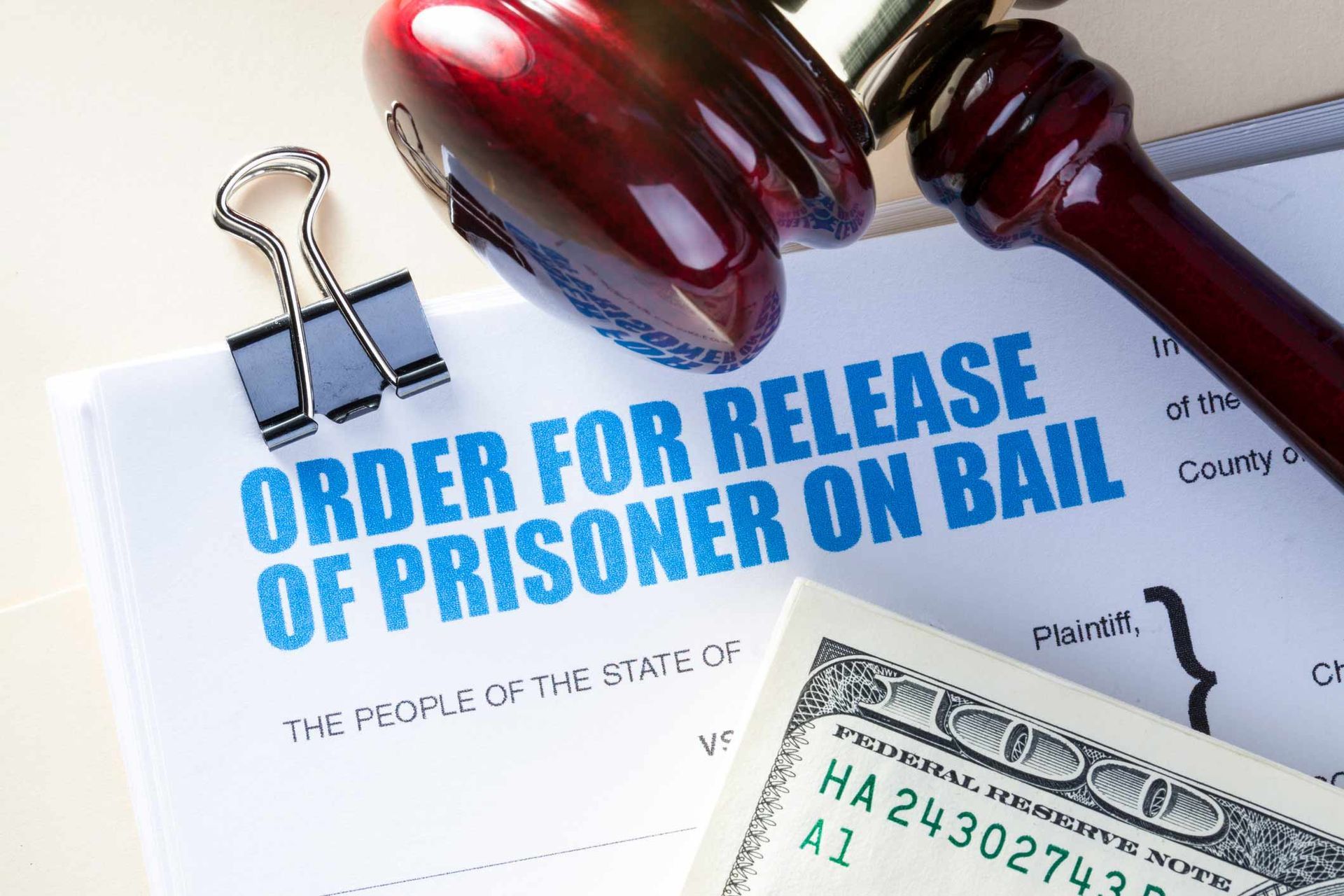 Items that are part of a 24/7 bail bonds service in Vero Beach, FL