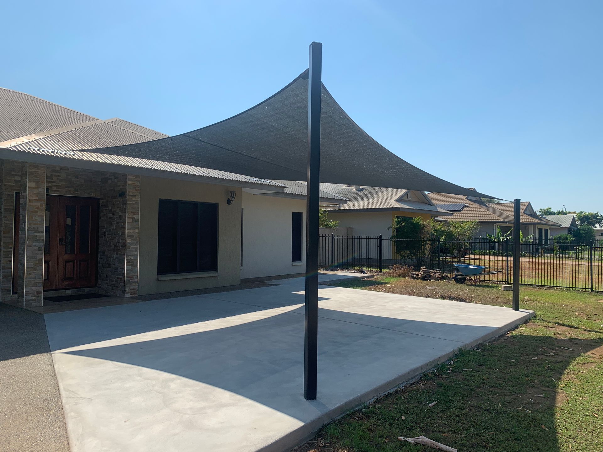 Grey Outdoor Area Shade — Aerosail Engineered Fabric Structures In Winnellie, NT