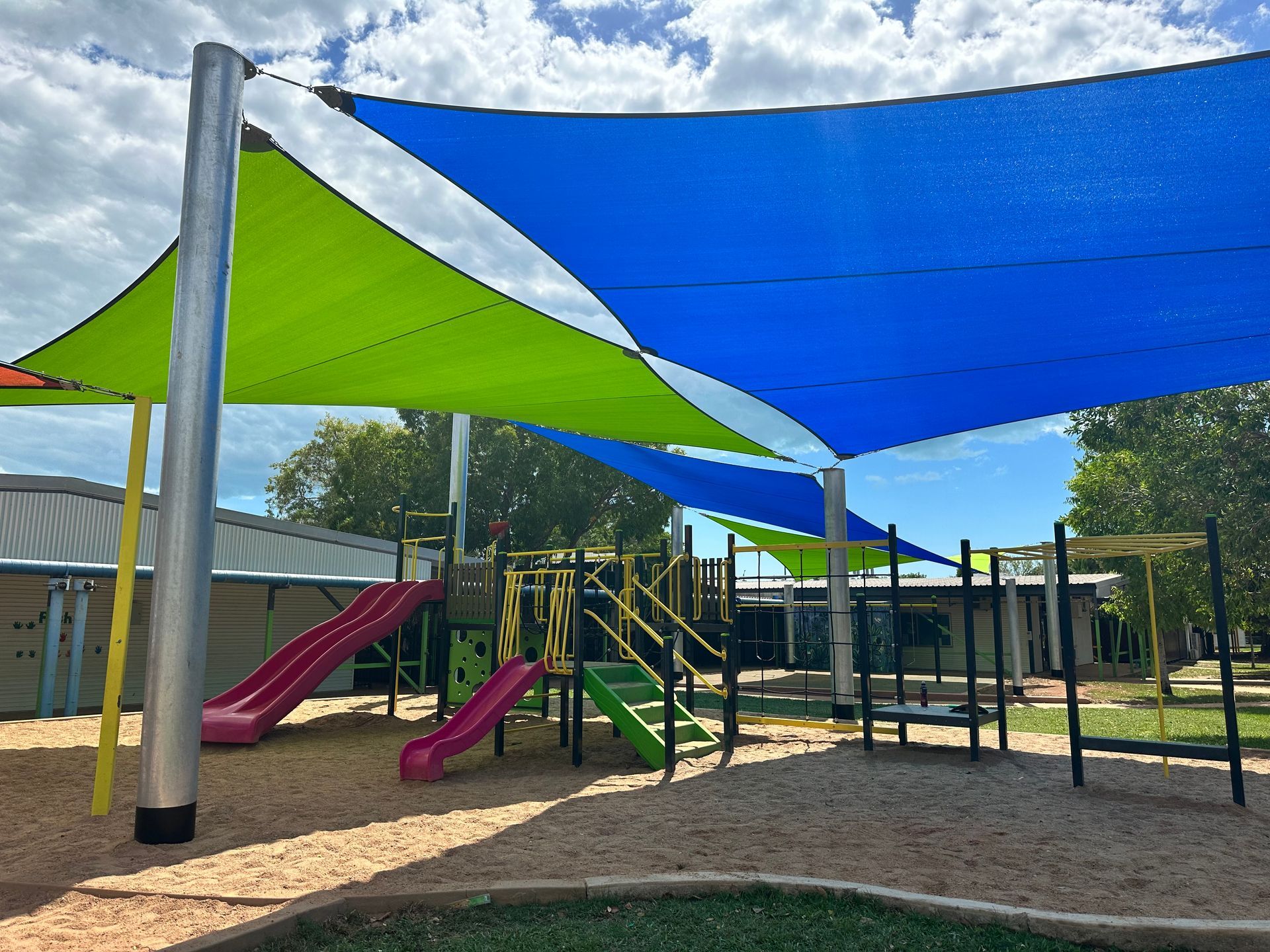 A Playground With A green and blue shade — Aerosail Engineered Fabric Structures In Winnellie, NT