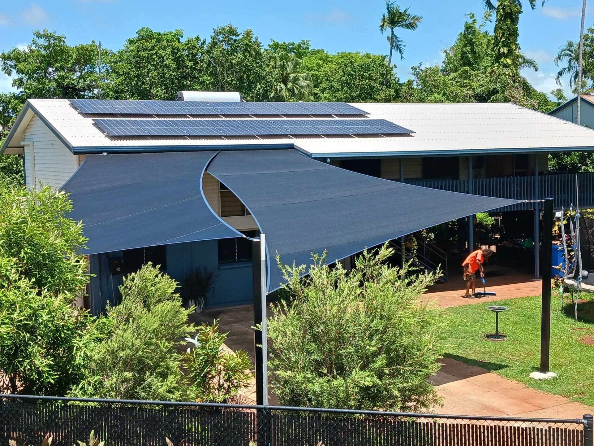 Shade cover and solar panels — Aerosail Engineered Fabric Structures In Winnellie, NT