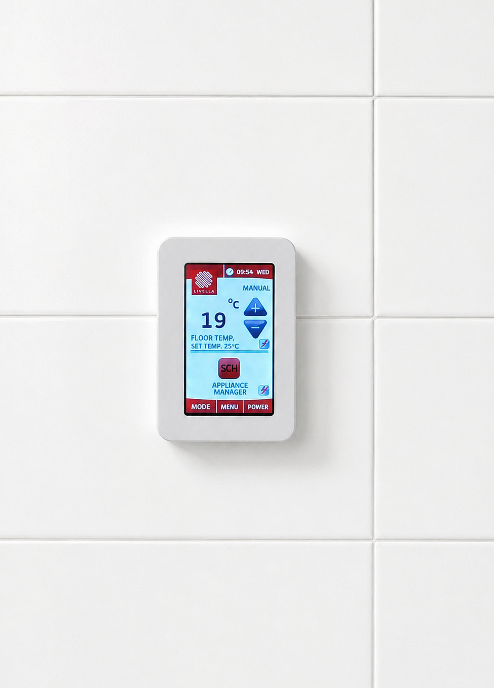 Livella's Touchscreen Dual Control Thermostat