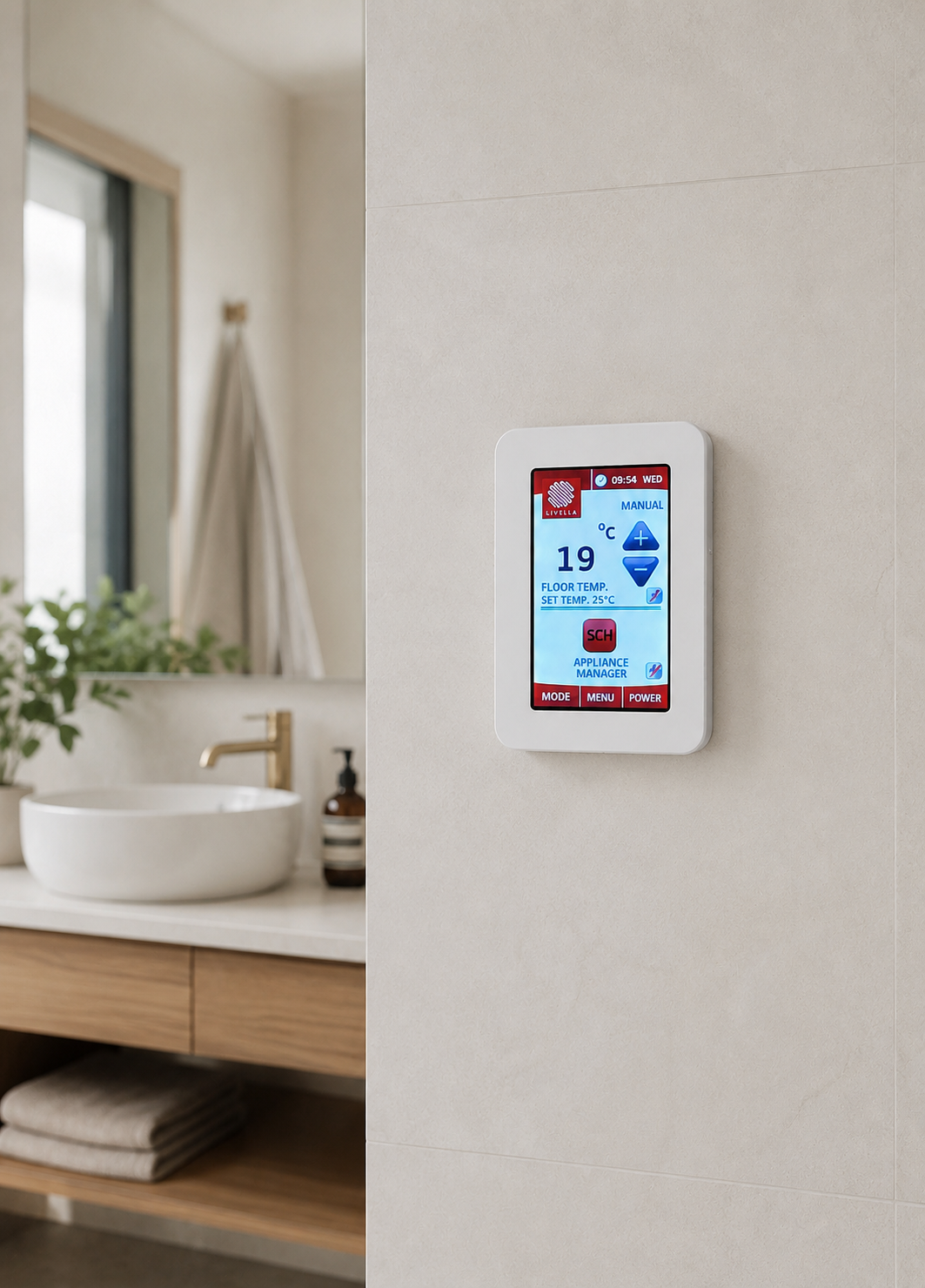 Livella's Touchscreen Dual Control Thermostat