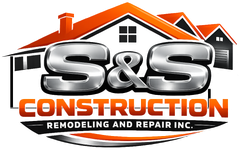 S&S Construction logo with house roof graphic, orange and black text, "Remodeling and Repair Inc."