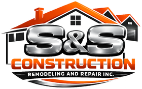 S&S Construction logo with house roof graphic, orange and black text, "Remodeling and Repair Inc."