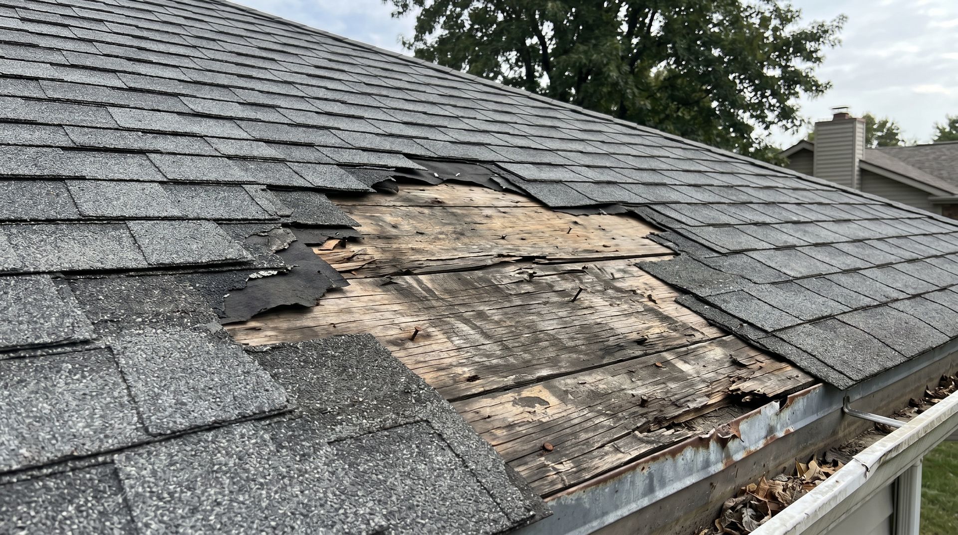 missing shingles after storm in benbrook tx
