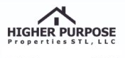 Logo for Higher Purpose Properties STL, LLC, featuring a simple black house outline above the company name.
