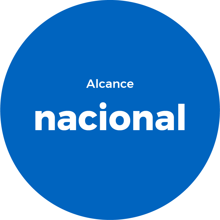 Círculo azul con las palabras 