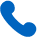 Icono de auricular de teléfono azul.
