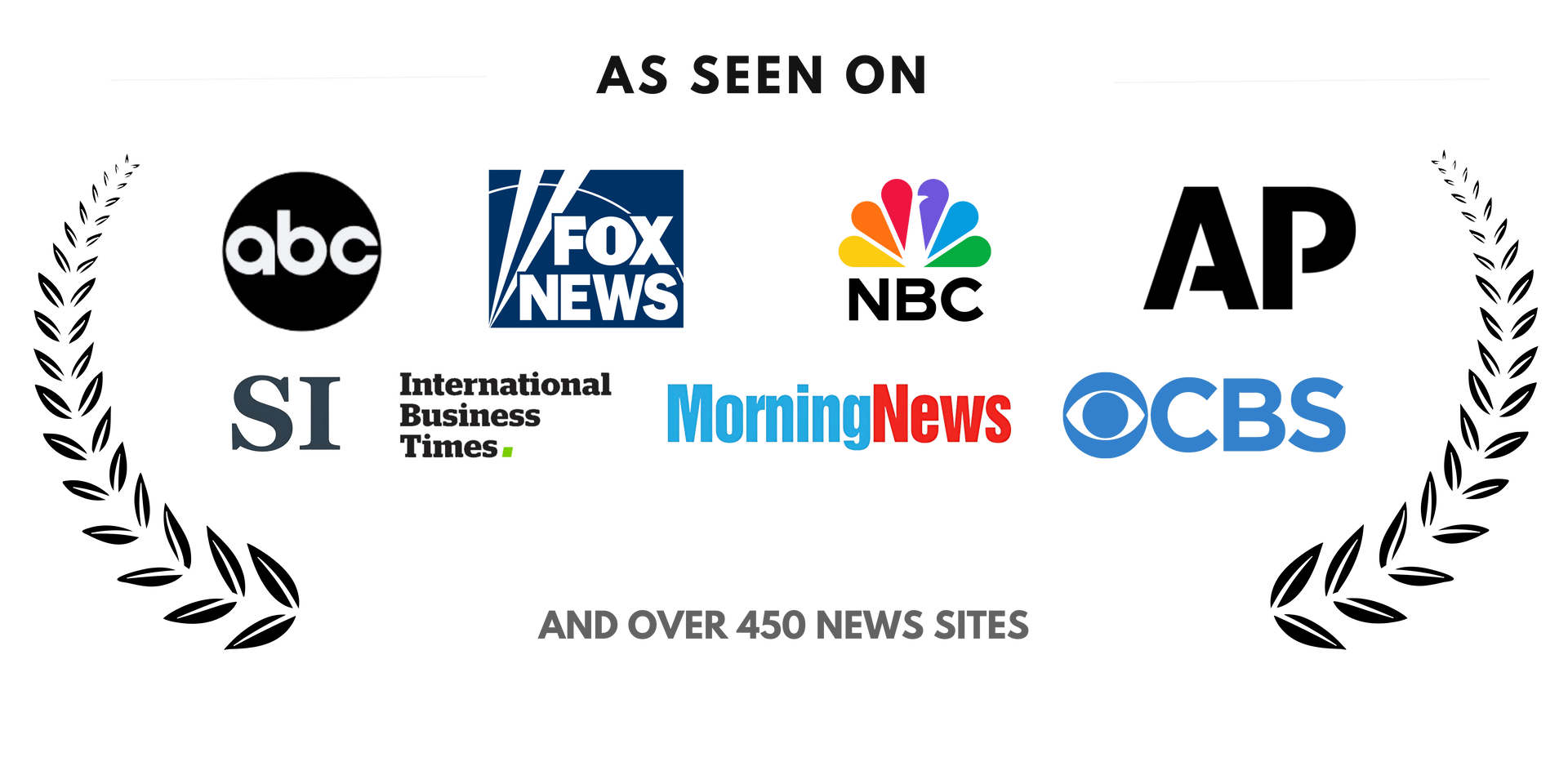 Logos of news outlets including ABC, Fox News, NBC, AP, CBS, and others. Text: