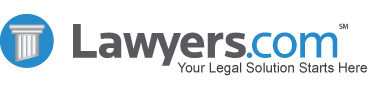 A logo for lawyers.com your legal solution starts here