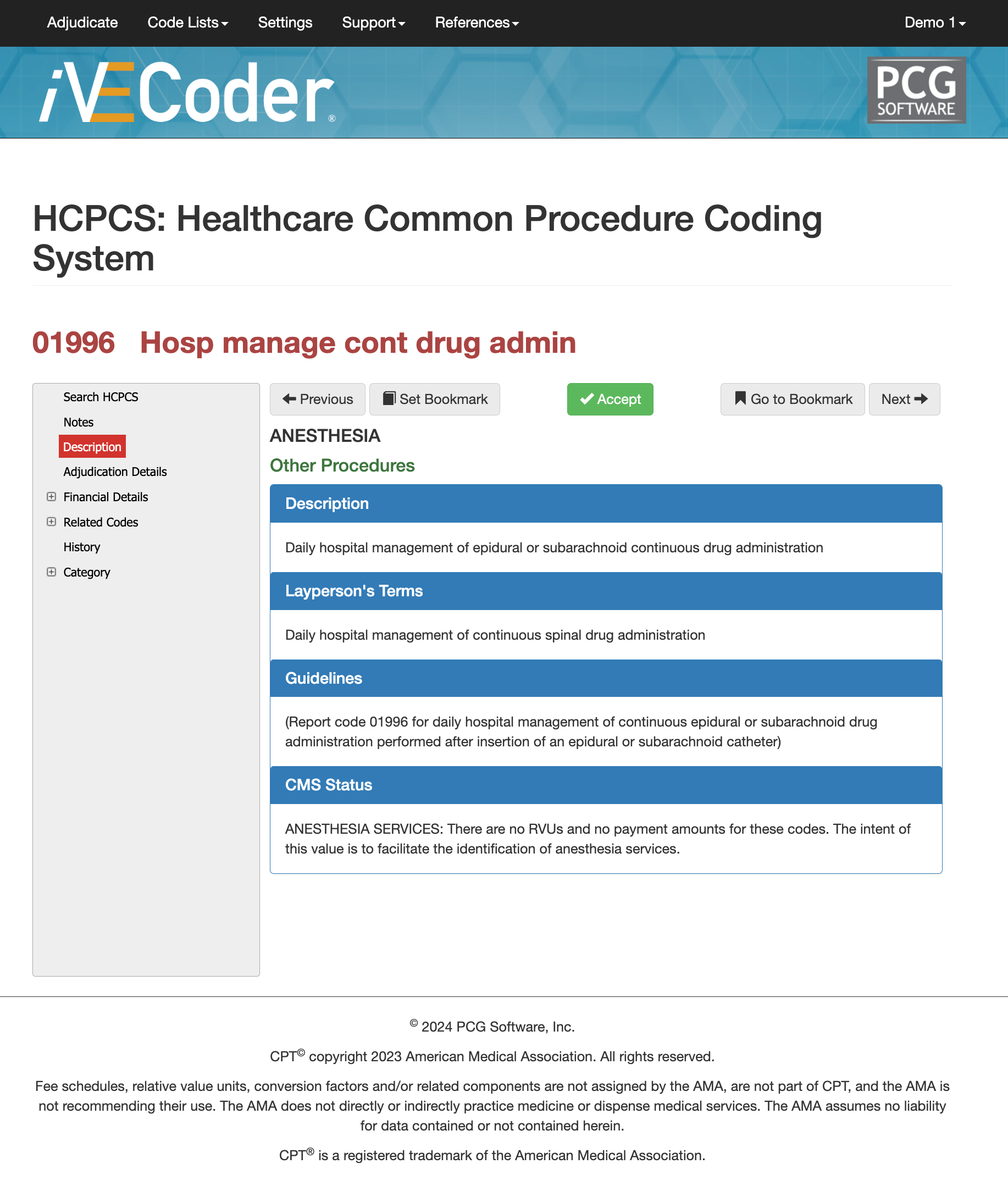 cpt code 01996,01996 cpt description,cpt 01996 modifiers