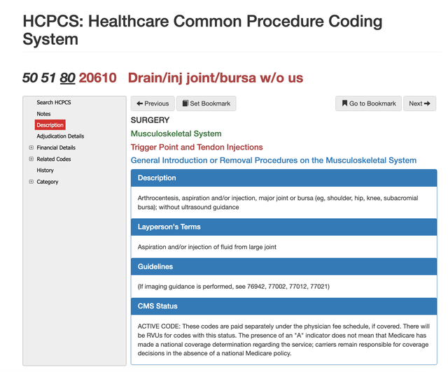 CPT Code 20610 Billing Guide