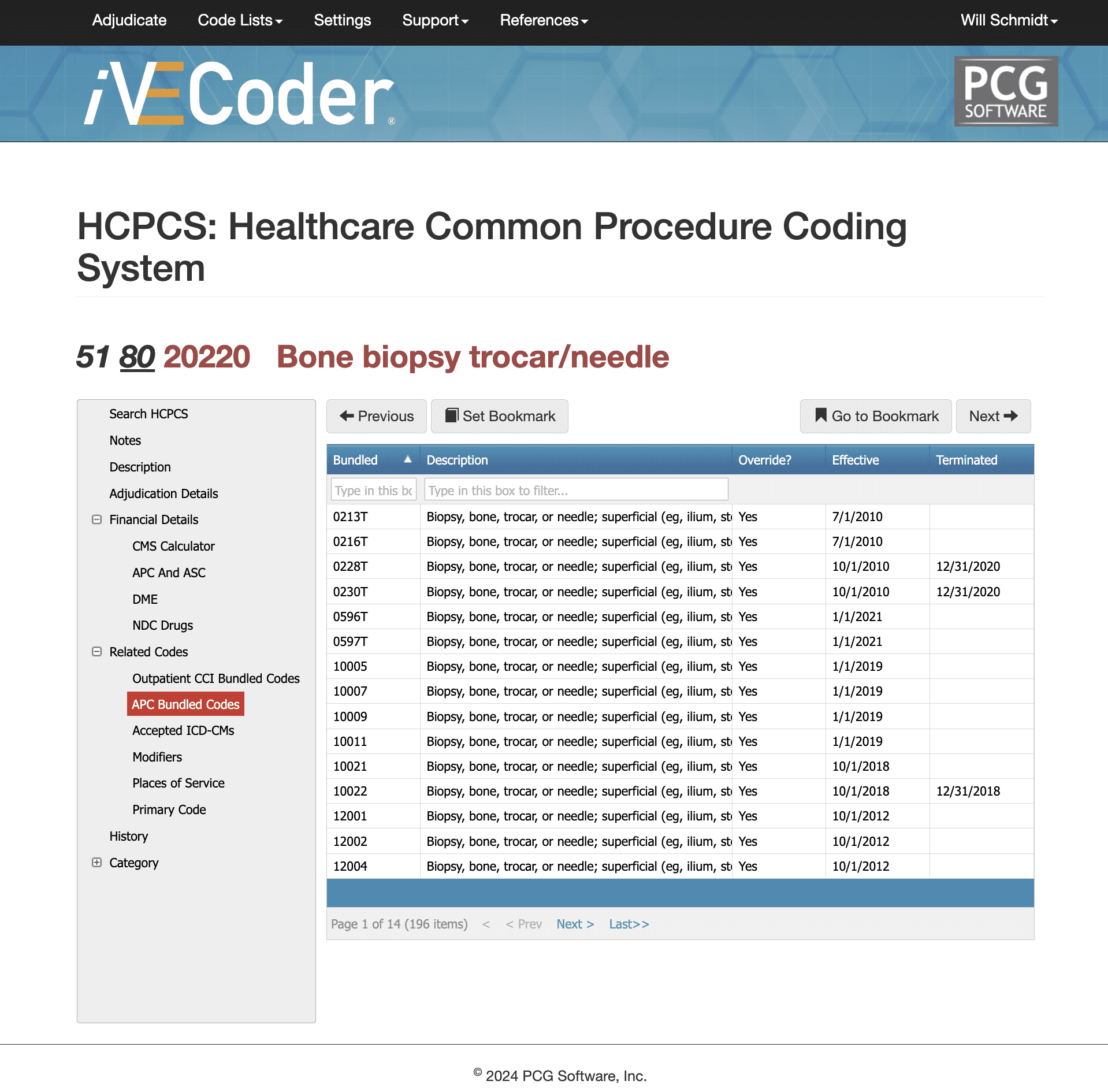 bundled codes for 20220