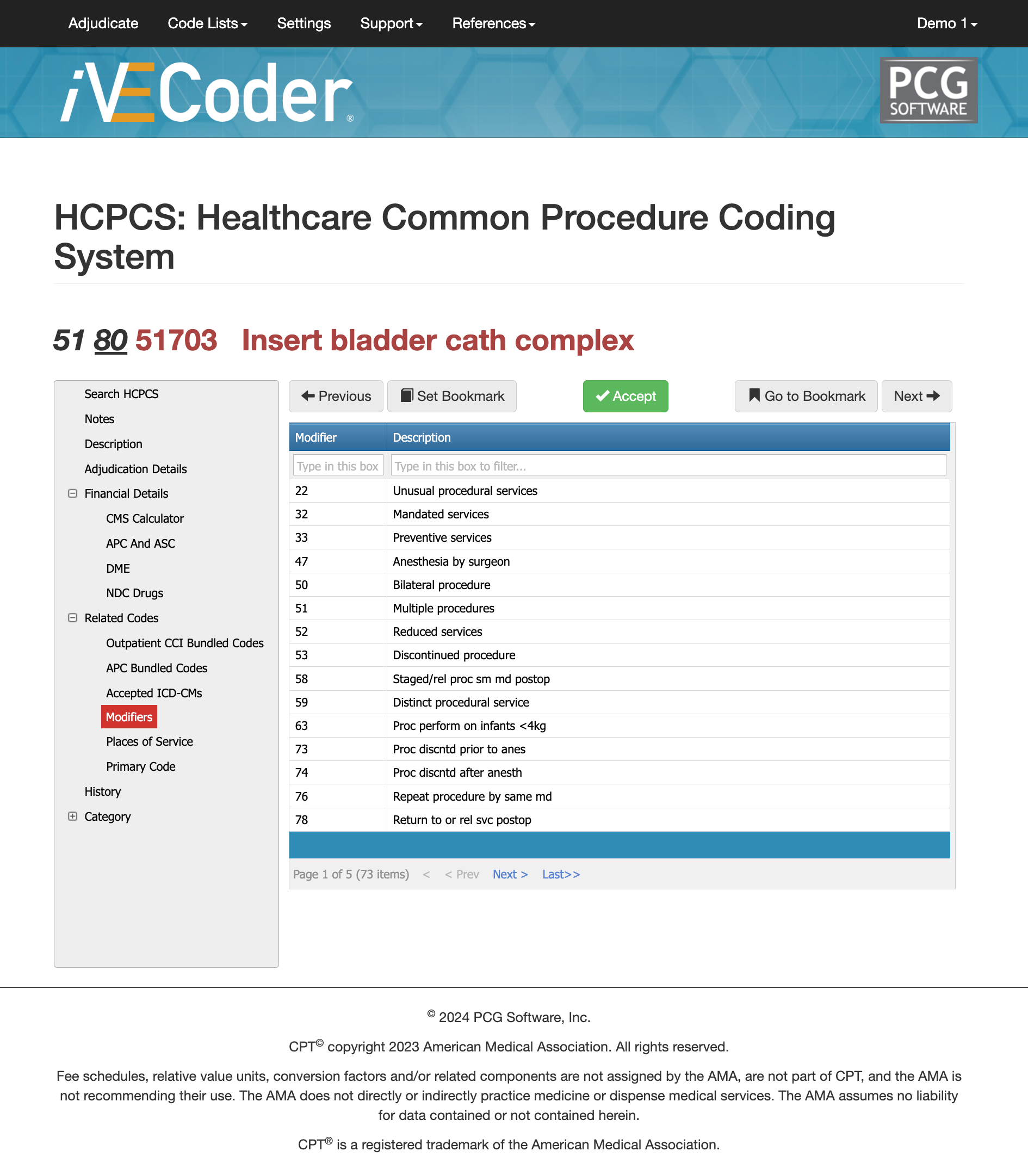 modifiers for 51703