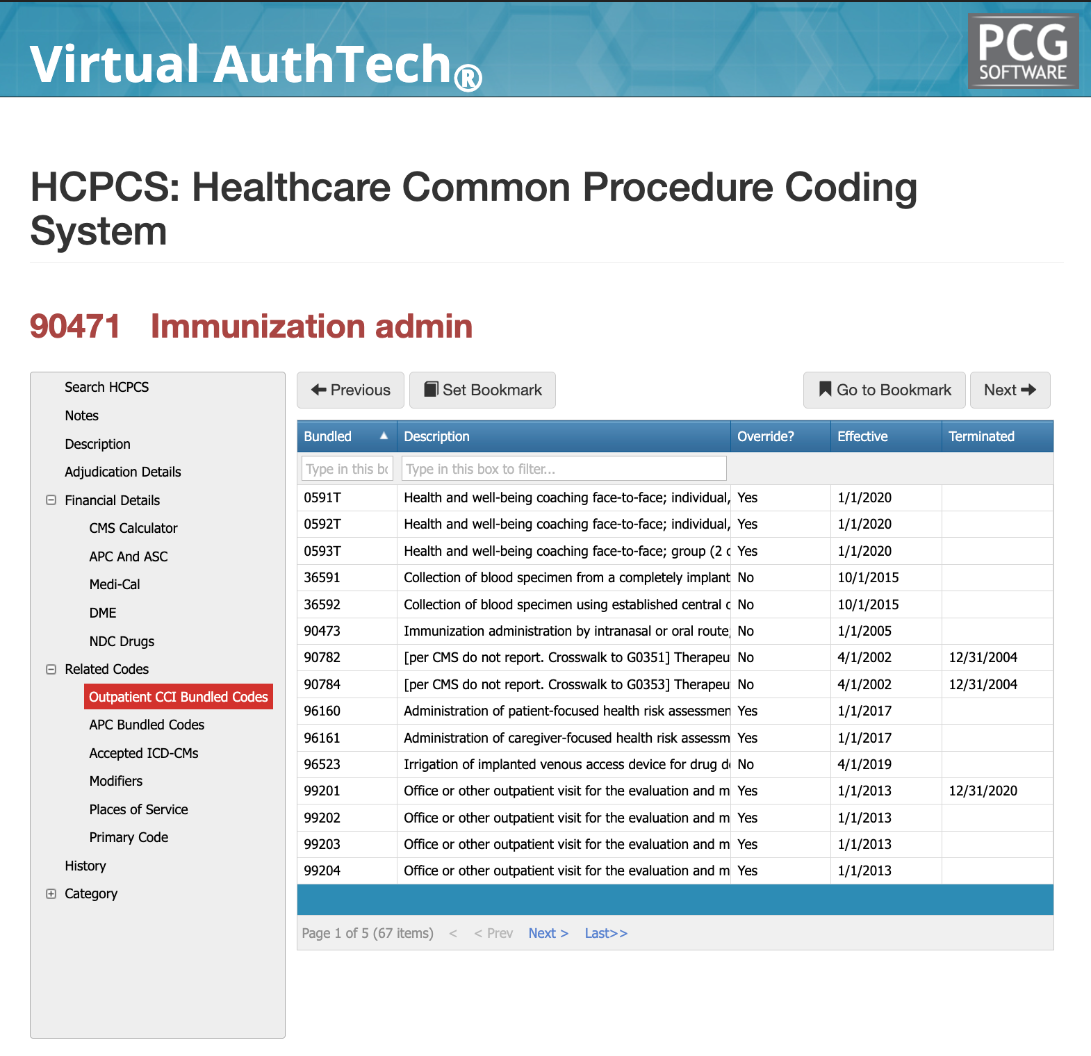 90471 cci bundled codes