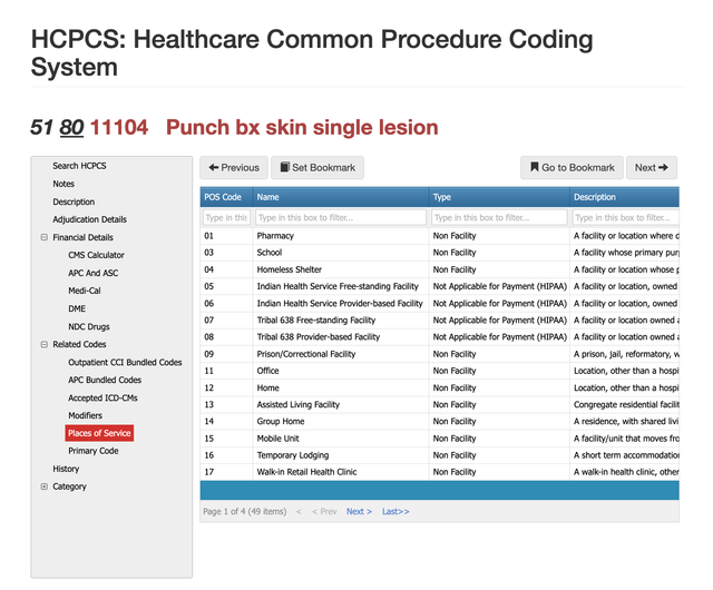 CPT Code 11104