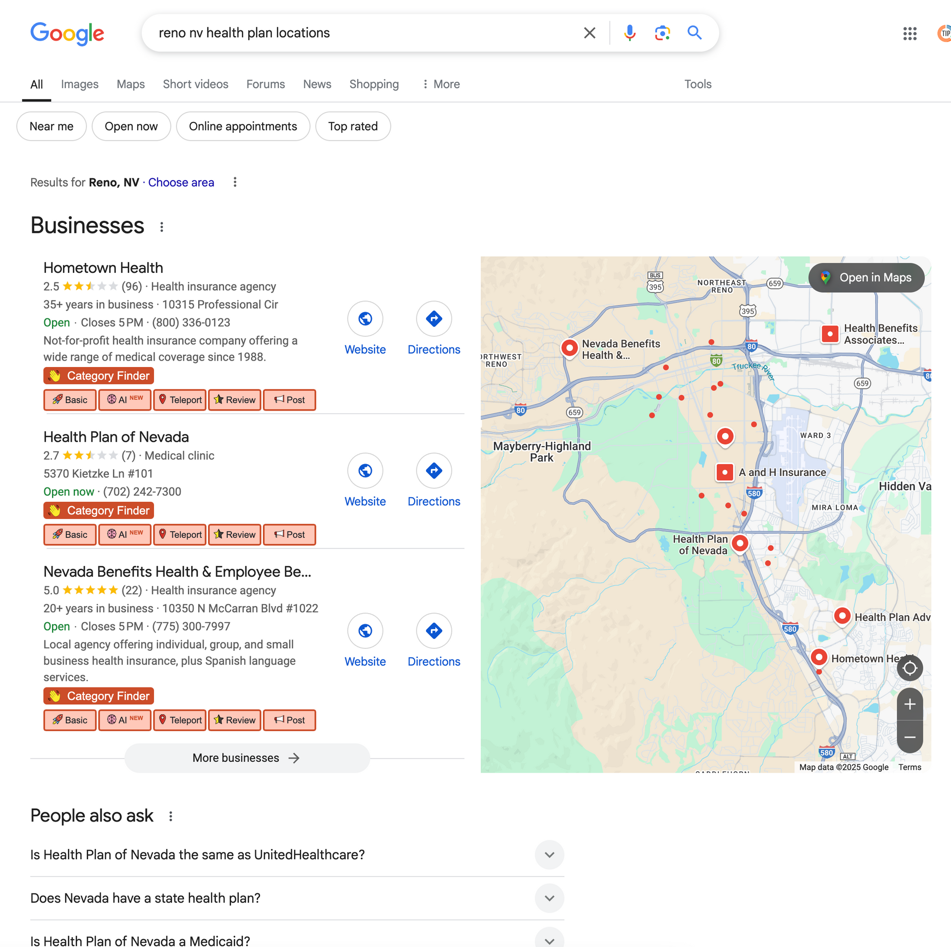 Google search results for 