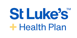 St Luke's Health Plan logo: Blue text