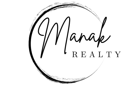 A black and white logo for a real estate company.