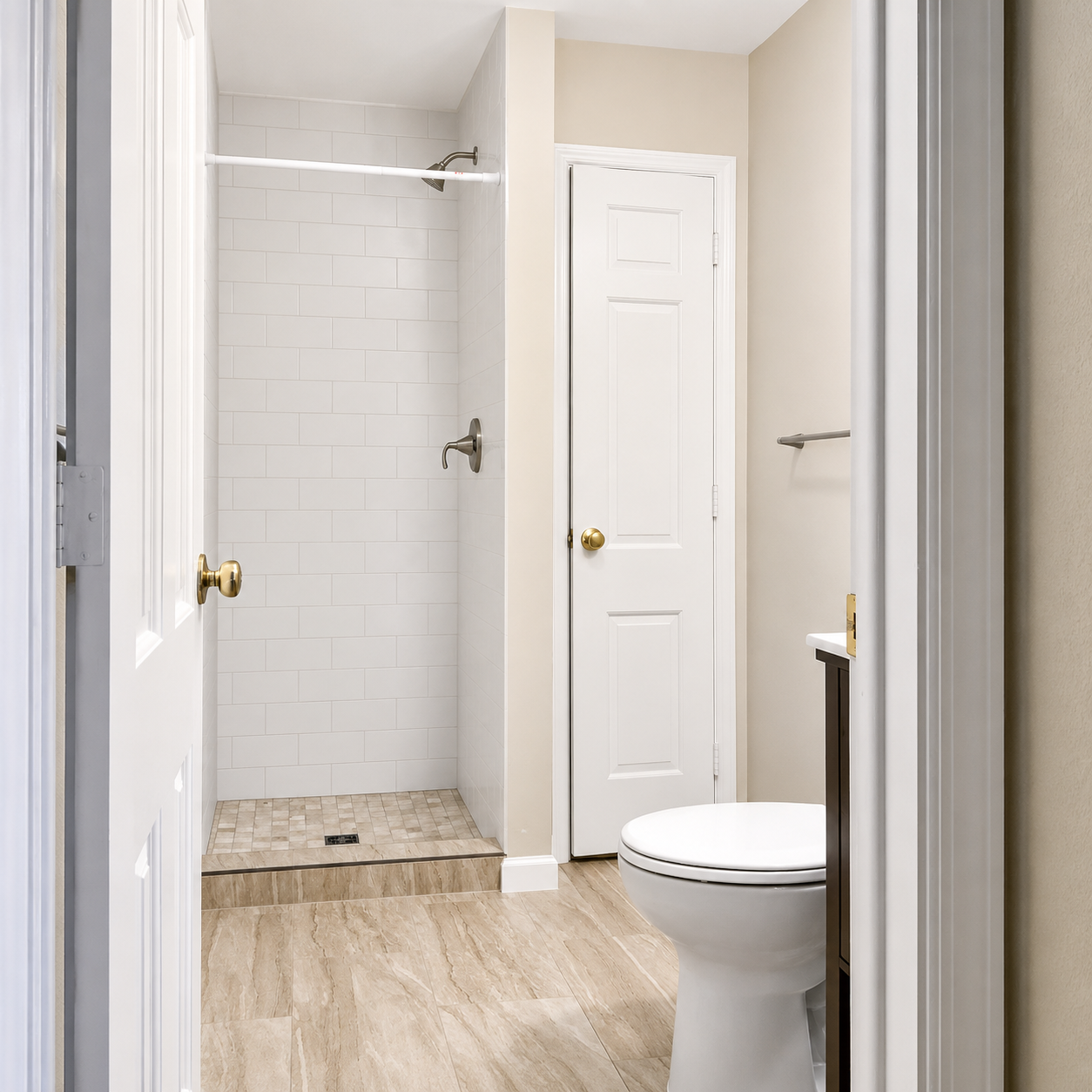 Spa-style primary bathroom with freestanding tub