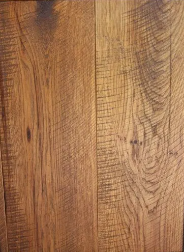 Close-up of warm brown wooden planks with visible grain and knots