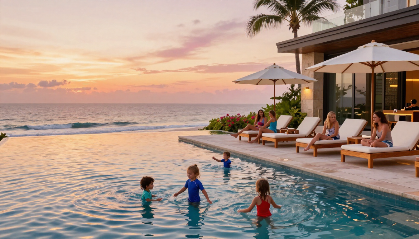 Luxury family holiday on a beach