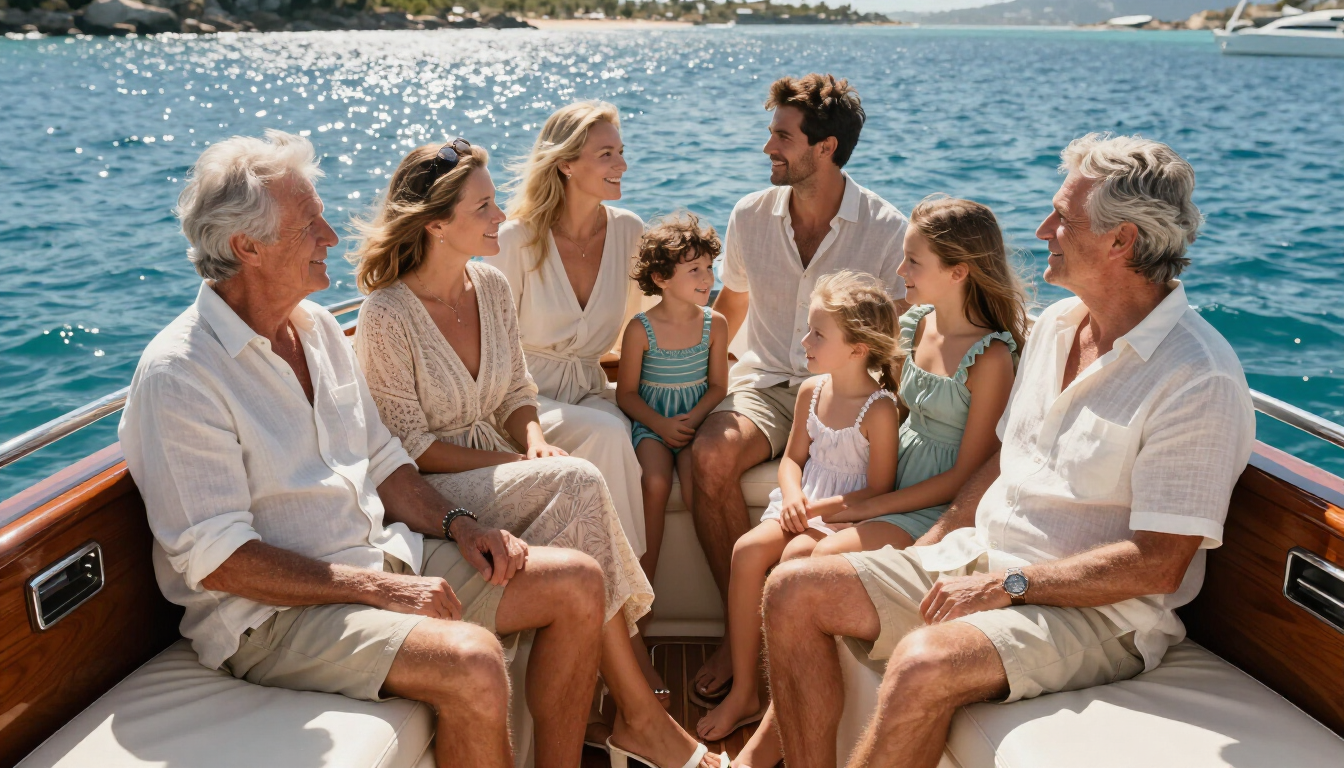 Family enjoying a flexible private excursion during a luxury holiday