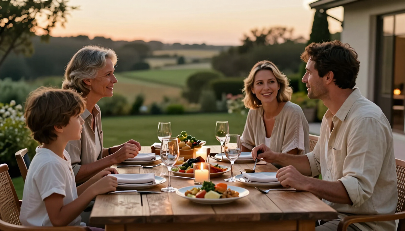 Luxury family holiday dining experience with space for different routines