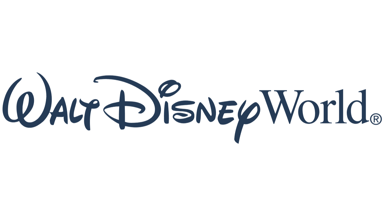 Walt Disney World logo in dark blue script on a white background