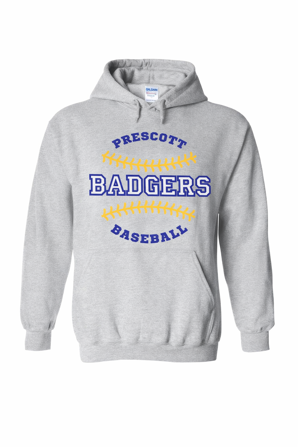 Prescott Badgers Baseball Hoodie - grey