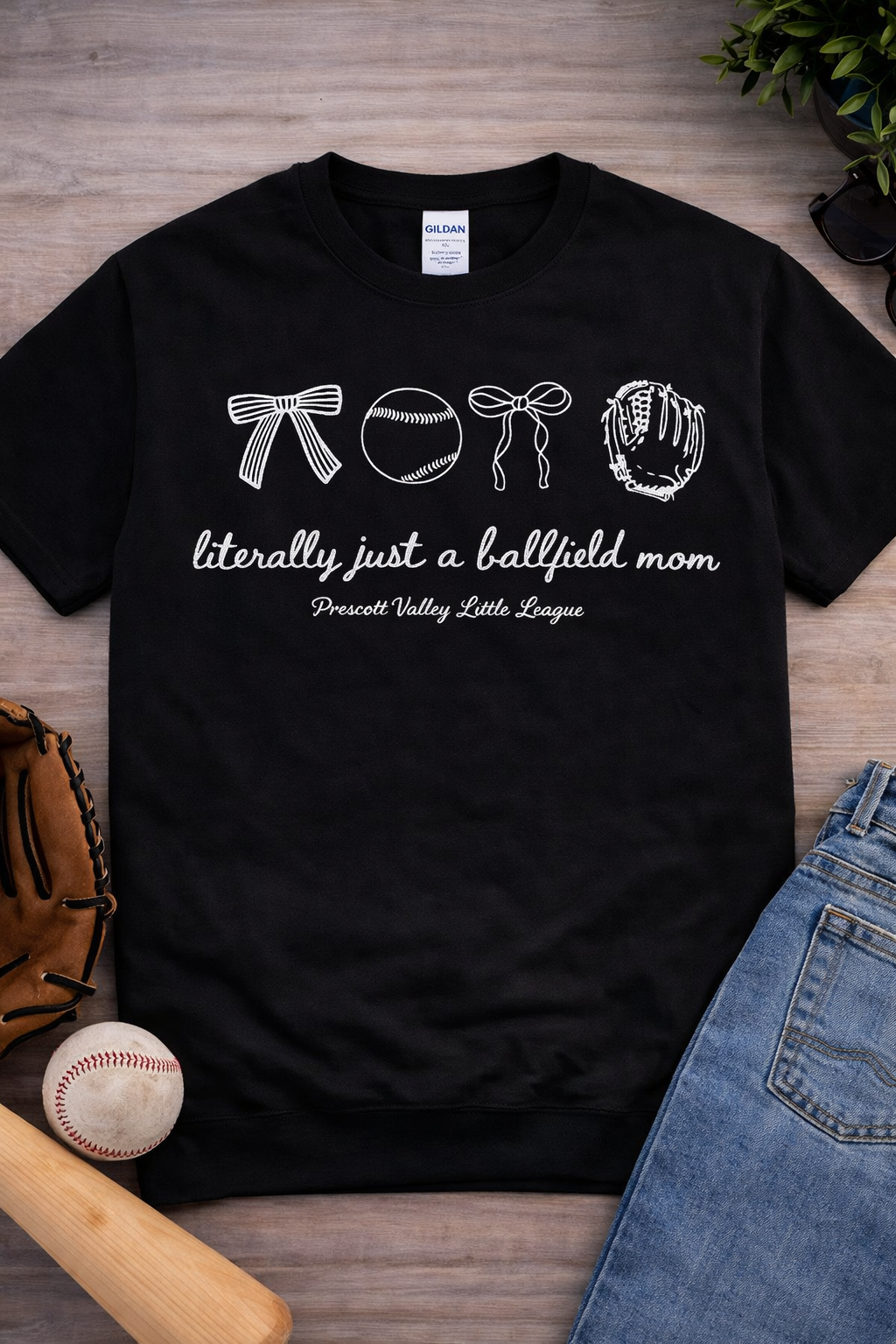 Literally Just A Ballfield Mom Sandstone Crewneck