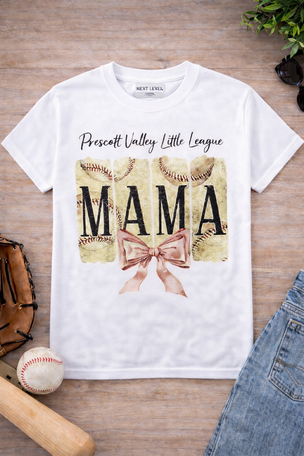 Mama Pink Bow White T-Shirt