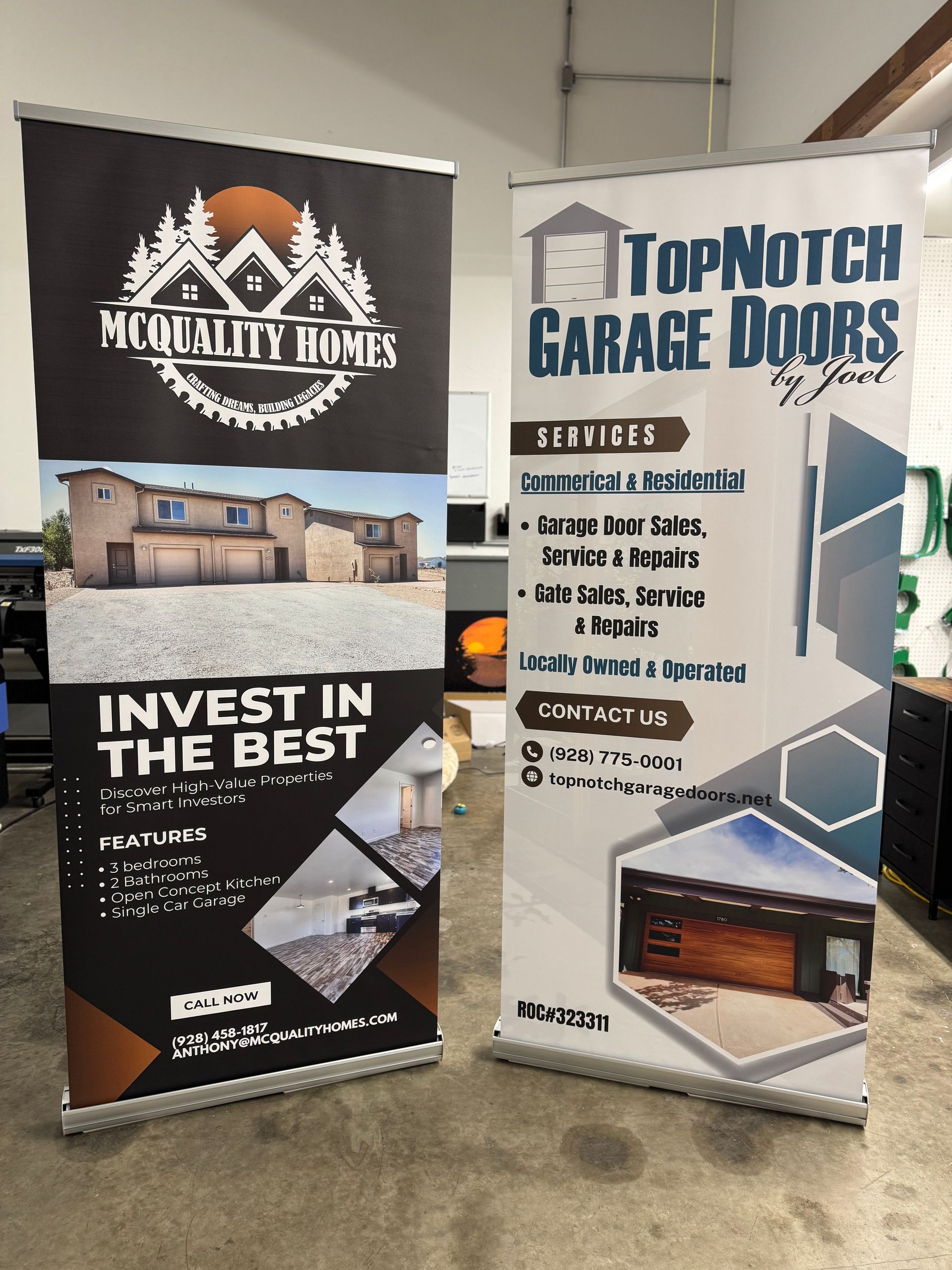 Two pull-up banners: one for 