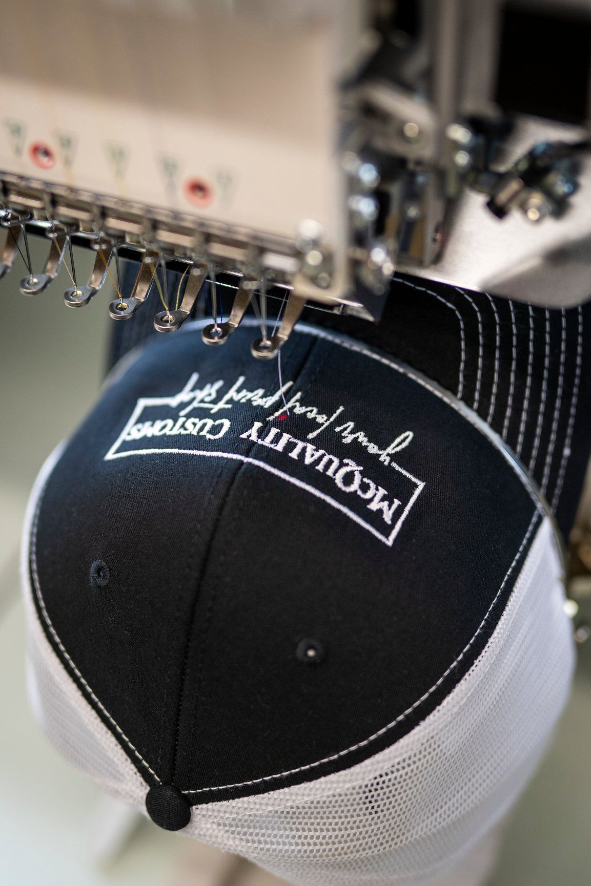 Embroidery machine stitching 