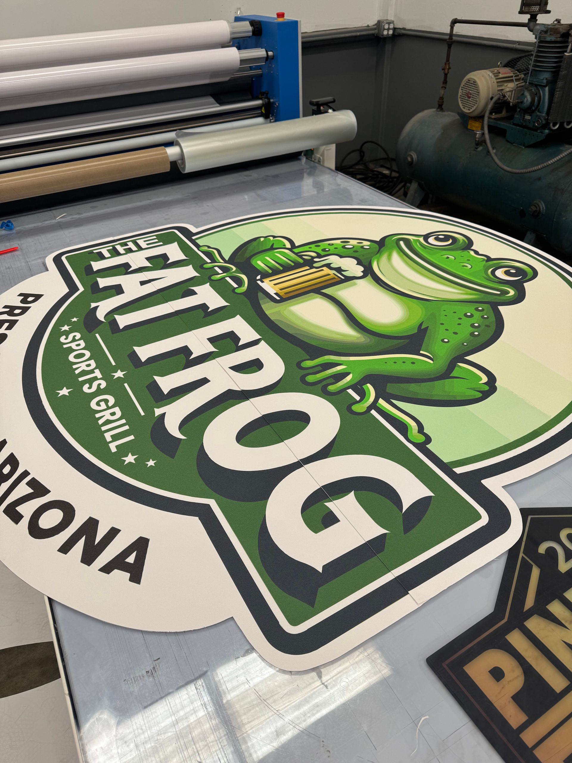 Printed sign for
