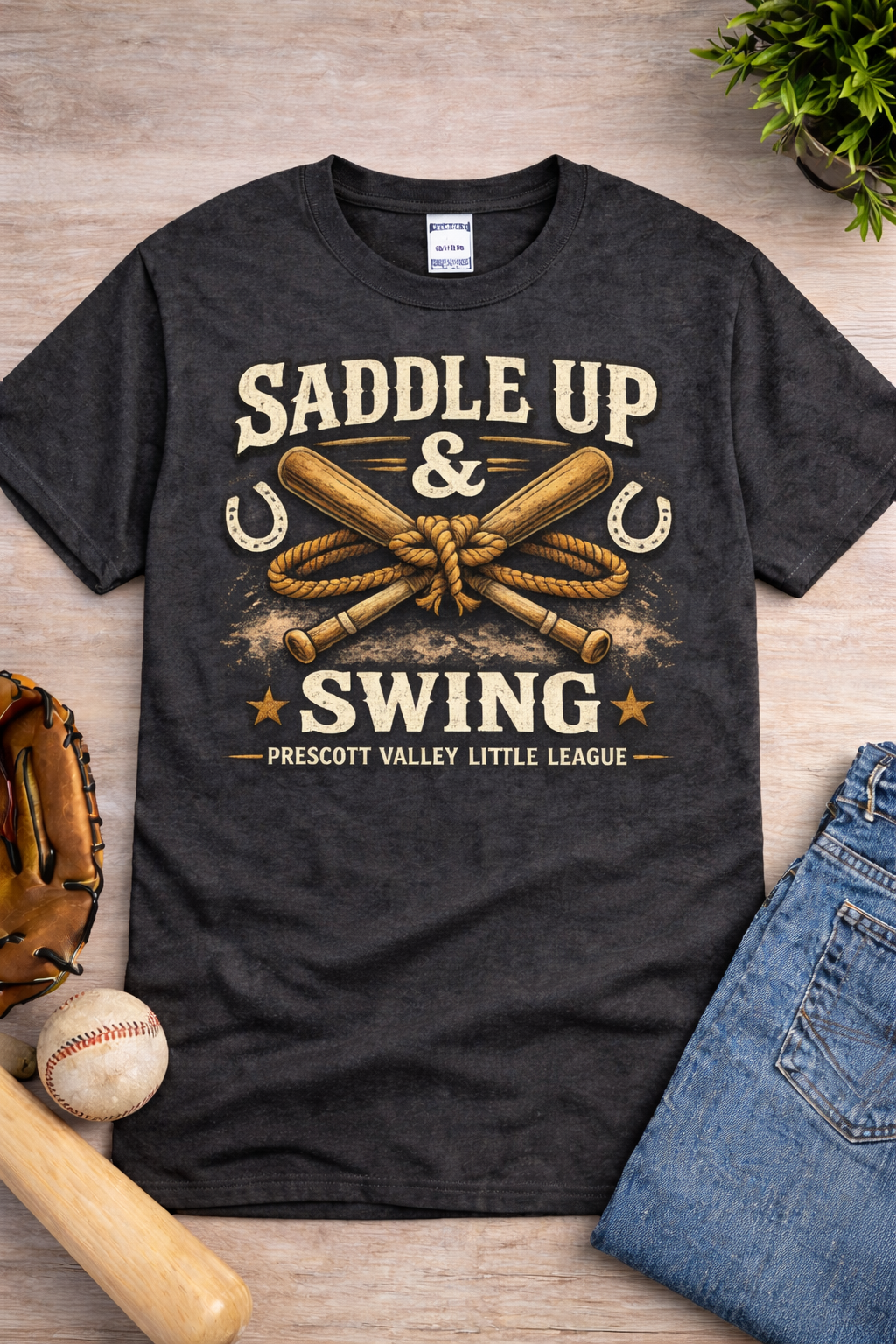 Saddle Up & Swing t-shirt - charcoal