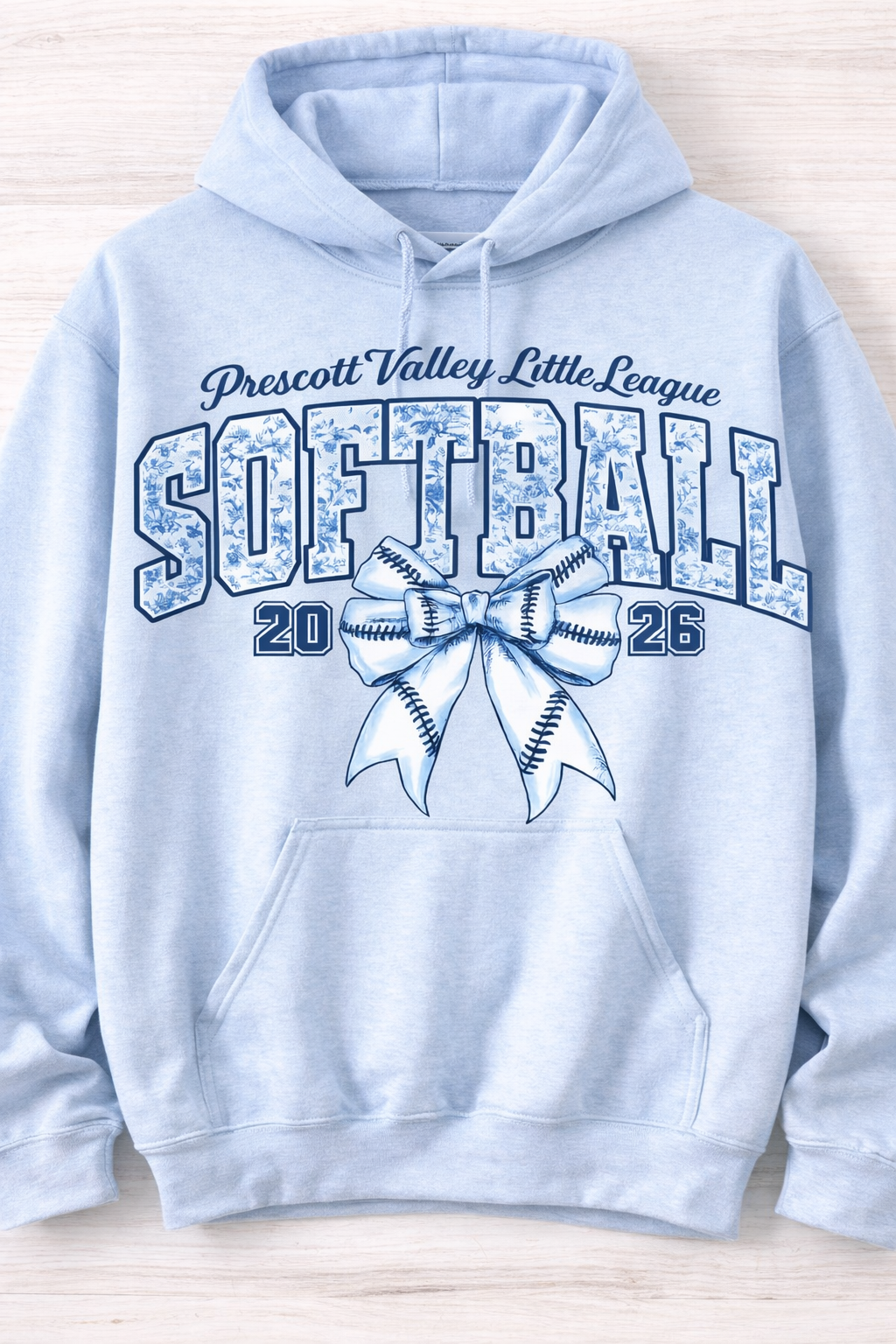 Softball Floral Blue Ash Grey T-Shirt
