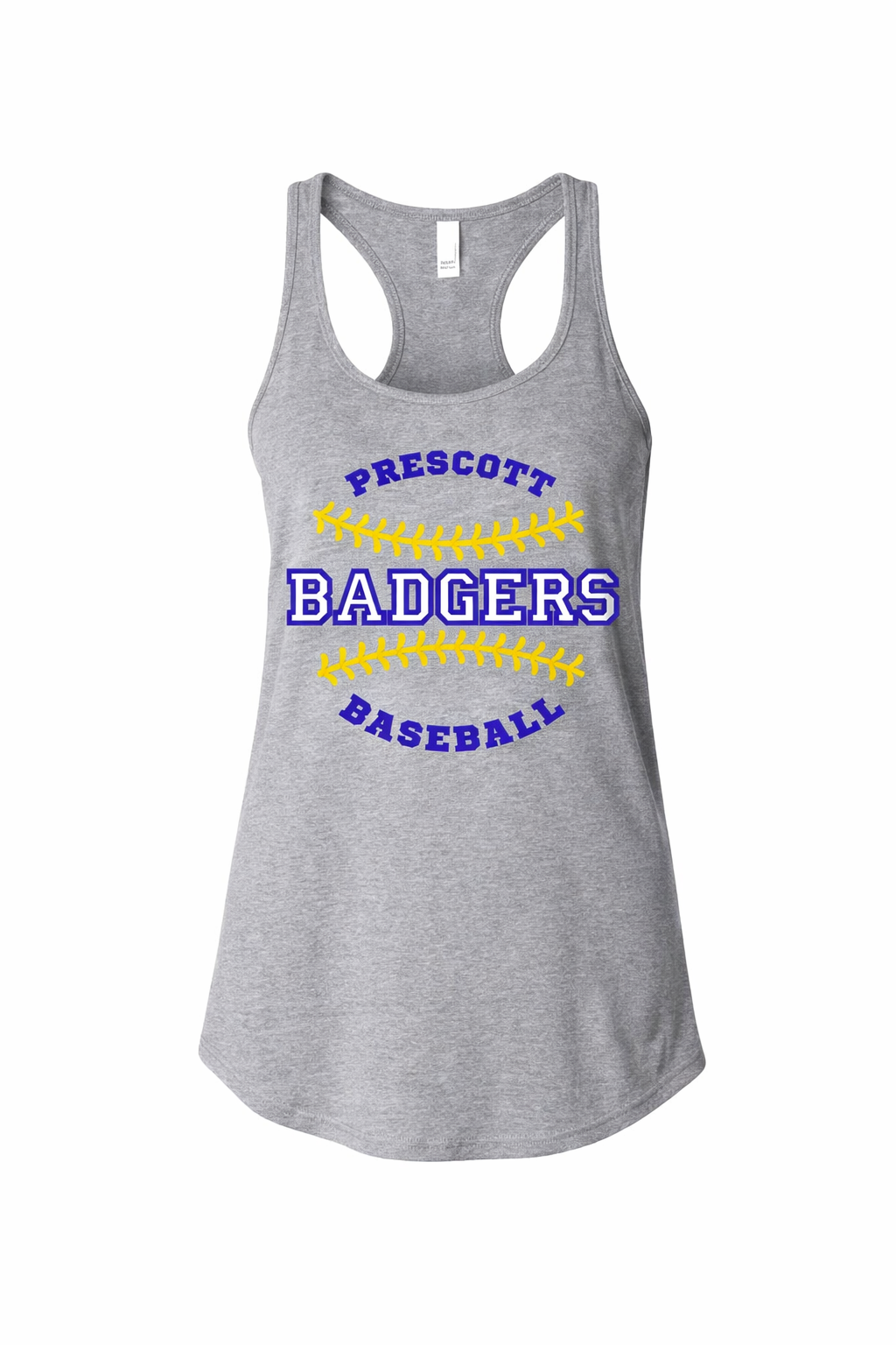 Prescott Badgers Baseball Tank Top - grey