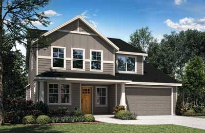 rendering of a 2 story home plan