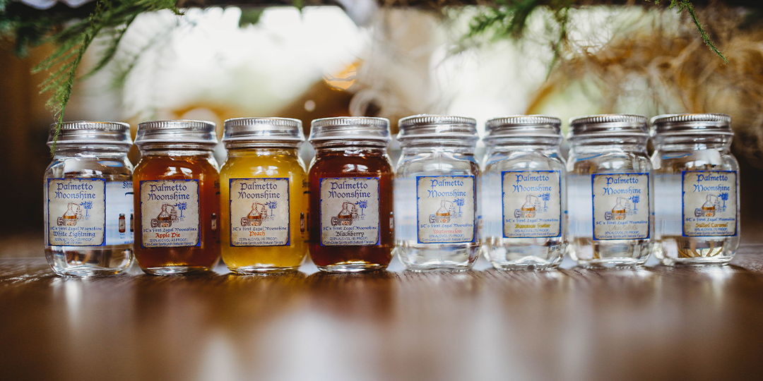 Palmetto Distillery Mini Mason Moonshine Flavors
